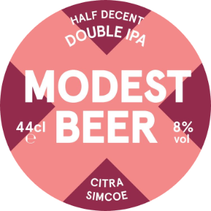 Modest Beer KEG Half Decent DIPA Citra/Simcoe 8.0% 20LTR (KK)